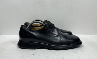 Tod s Plain Toe Blucher Dress Shoes Black Men s Size 10 US / 9 Made In Italy