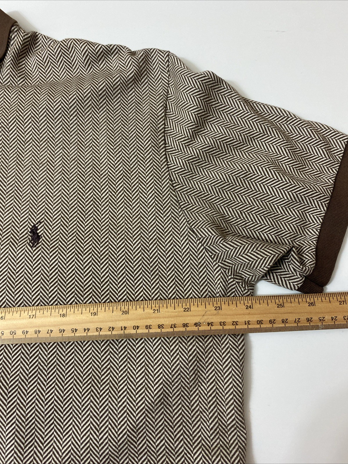 POLO RALPH LAUREN Men's  Polo Shirt Henley Collar Brown XL Pima Cotton thumbnail 8