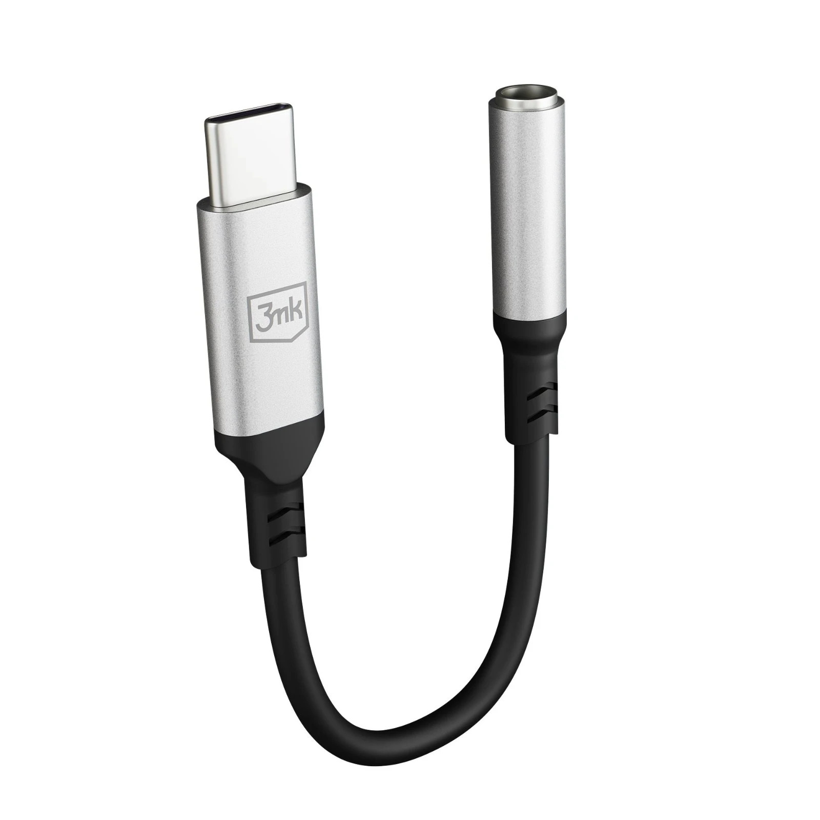 3mk USB-C Jack 3.5mm Aluminium Adaptor - Silver/Black