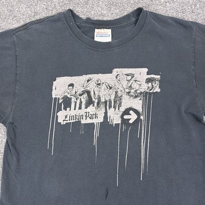 Vintage Y2K Linkin Park Shirt Mens S Black Double Sided Distressed Thrashed Tee