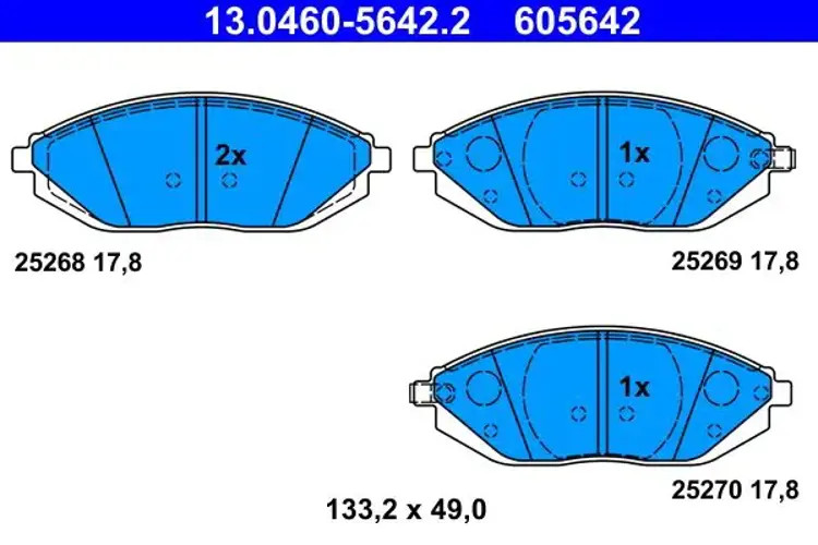 Brake pads 13.0460-5642.2 ATE for CHEVROLET SPARK
