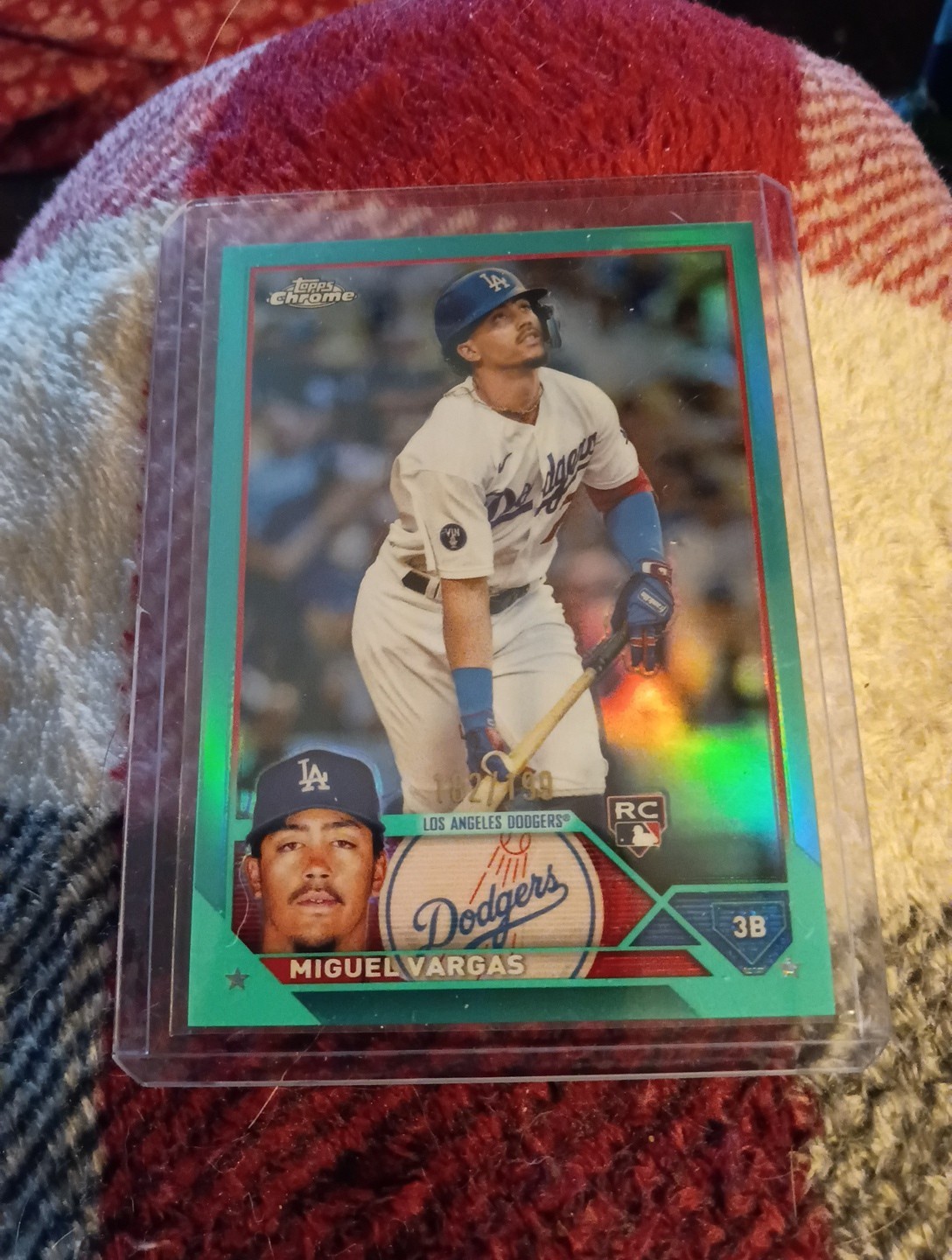 2023 Topps Chrome - Miguel Vargas #161 Aqua Refractor /199 (RC)