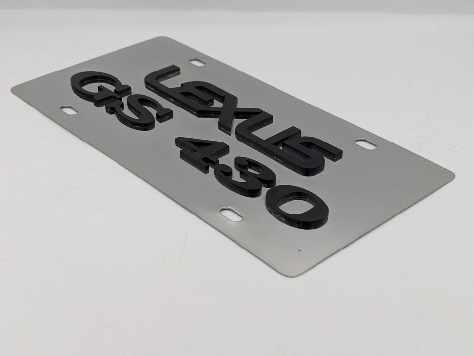 Placa de identificação Lexus GS 430 3D espelho cromado aço inoxidável - Imagem 2 de 3