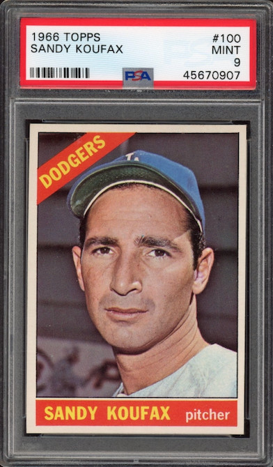 1966 Topps #100 Sandy Koufax PSA MINT 9 (None Graded Higher)