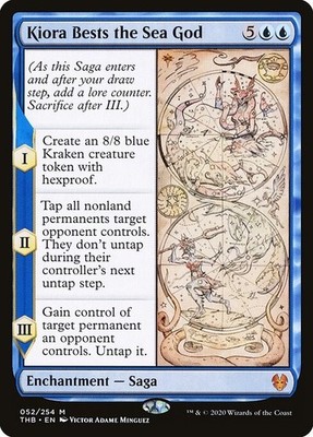 Kiora Bests the Sea God 1x FOIL THB MTG Theros Beyond Death Mythic MINT blue