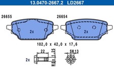 Bremsbelagsatz Scheibenbremse ATE Ceramic 13.0470-2667.2 für RENAULT KANGOO 3