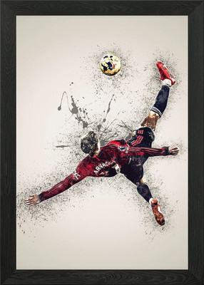 Alejandro Garnacho Splash Framed Wall Art Poster Canvas Print Picture