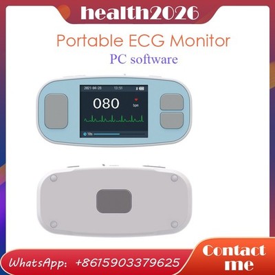 2.4'' color TFT-LCD Portable ECG Monitor Record ECG & Heart Rate in 6 Channels