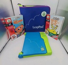 LeapFrog LeapPad Learning System, Case, Cartridges Books Finding Nemo- WORKS