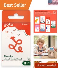 YOTO Phonics: Letters Sounds: Phase 1 Kids 7 Audio Cards for Medium, Red
