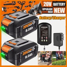 1 2PACK 8.0Ah for WORX WA3578 20V 8.0 Ah Replacement Lithium Battery WA3520 NEW