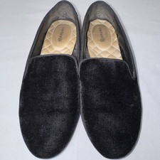 Birdies Starling Black Velvet Loafers Smoking Slippers Womens 6 Comfort Flats