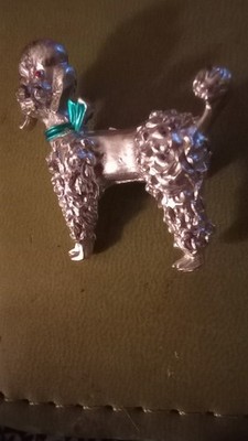 Standard Poodle Dog 50's Brooch