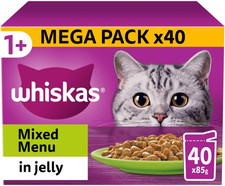 120 X 85G 1+ Mixed Menu Mixed Adult Wet Cat Food Pouches in Jelly 4.95 per kilo
