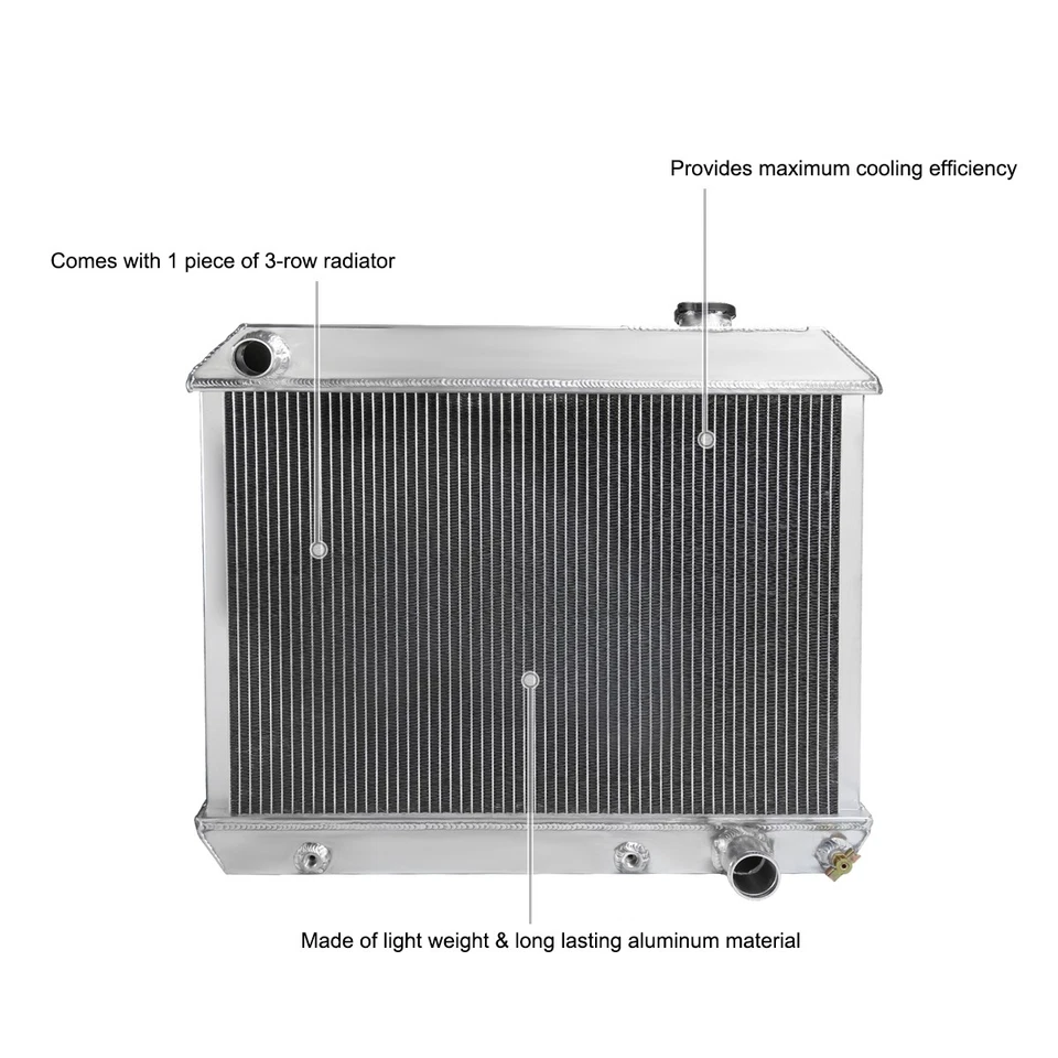 Cooling Radiator Fits 1963-1966 Pontiac Bonneville Catalina Grand Prix V8 3 Row Foto 3 de 4
