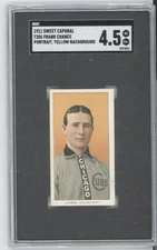 1910 T206 Frank Chance SGC 4.5 Portrait Yellow Background Sweet Caporal 350/30