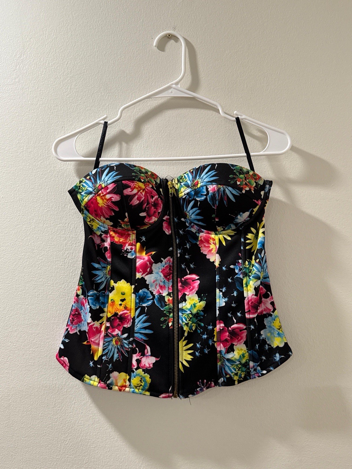 Say What? Floral Bustier Corset Top Size Large