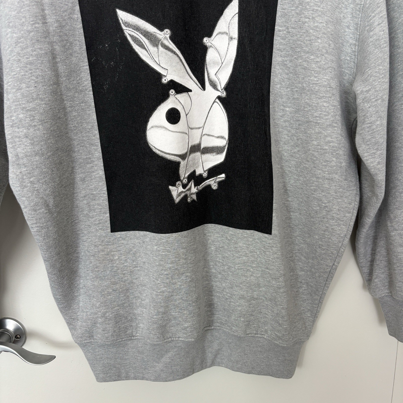 Playboy X Misguided Collectors Edition Logo Grey Oversized Hoodie Dress Size 4 image 4