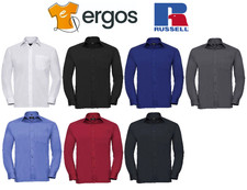 RUSSELL MAN'S LONG SLEEVE PAPLIN SHIRT long sleeve men's collar stick