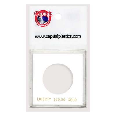 White Capital Plastics Krown Coin Holder Liberty $20 Gold Double Eagle 34mm Slab