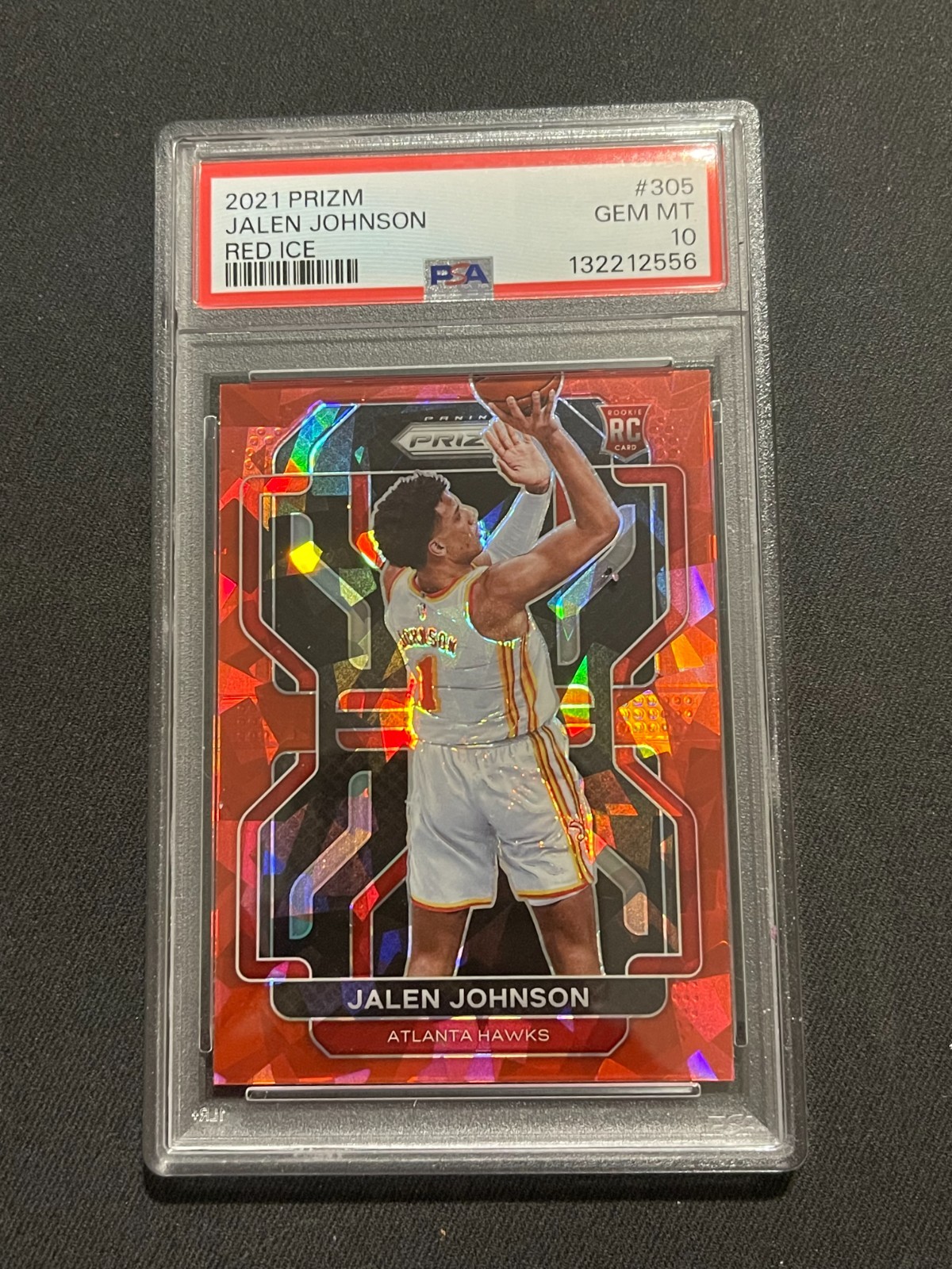 2021-22 Panini Prizm Jalen Johnson #305 Red Ice Prizm Rookie PSA 10 Gem Mint