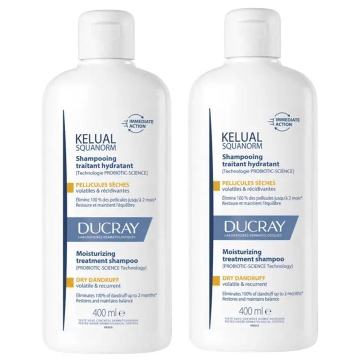 2 PACK Ducray Kelual Squanorm Moisturizing Shampoo Dry Dandruff 400ml EXP 0727 14490₽