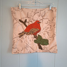 Pottery Barn Embroidered Bird Pillow Cover Sham 18x18