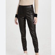 Spanx Faux Leather Jogger Pants Womens M High Rise Edgy Rock Biker Dark Feminine