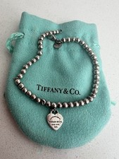 Tiffany & Co Return To Tiffany Heart Tag Bead Bracelet Sterling Silver Gift Idea