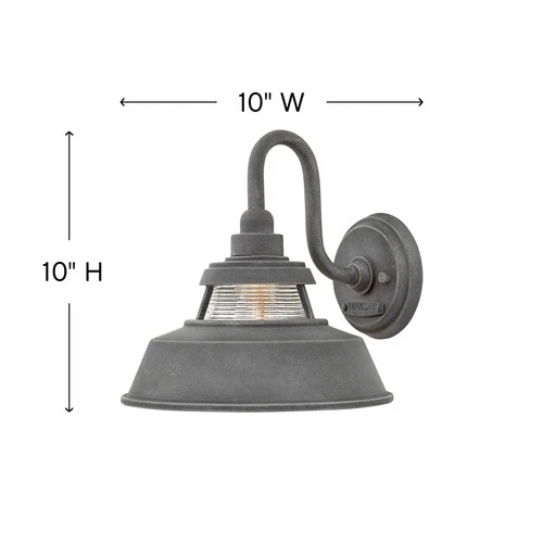 Hinkley Lighting 1194 Troyer 1 Light 10"H Outdoor Wall Sconce - Aged Zinc - Picture 5 of 7