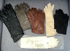 Lot of 6 Women  s Vintage Gloves Retro MCM Long Short Ruched Pearl Most Sz M