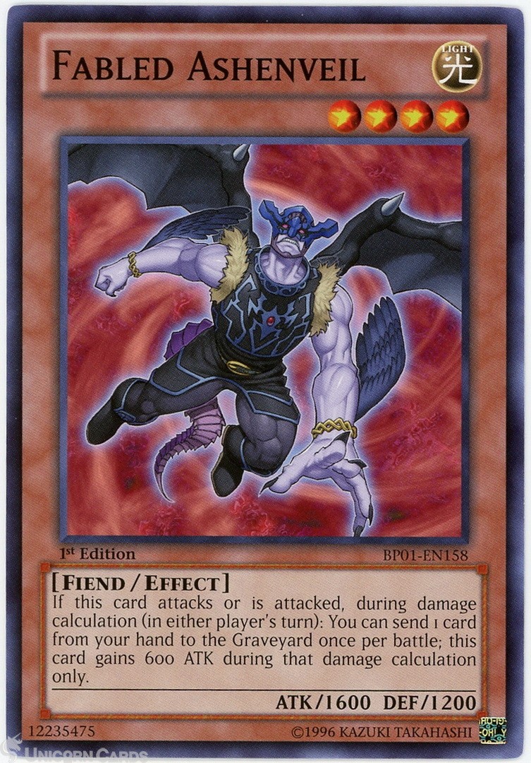 BP01-EN158 Fabled Ashenveil : Starfoil Rare 1st Edition Mint YuGiOh Card