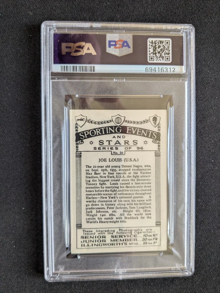1935 Pattreiouex Sporting Events & Stars Card # 56 Joe Louis RC - Boxing (EX/NM) - Image 4 of 4
