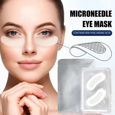 2pcs Hyaluronic Acid Microneedle Eye Patch Anti-aging Wrinkle Fine Line Removal