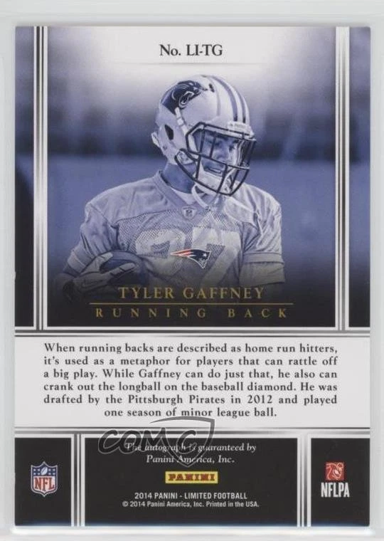 2014 Panini Limited Limited INK /50 Tyler Gaffney #LI-TG Rookie Auto RC - Image 2 of 2