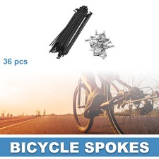 Bike Bicycle Spokes 14G 125MM Mountain Bike Spokes steel Black 36Pcs
