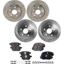 Front & Rear Brake Disc Rotors and Pads Kit For Scion xB 2013 2014 2015