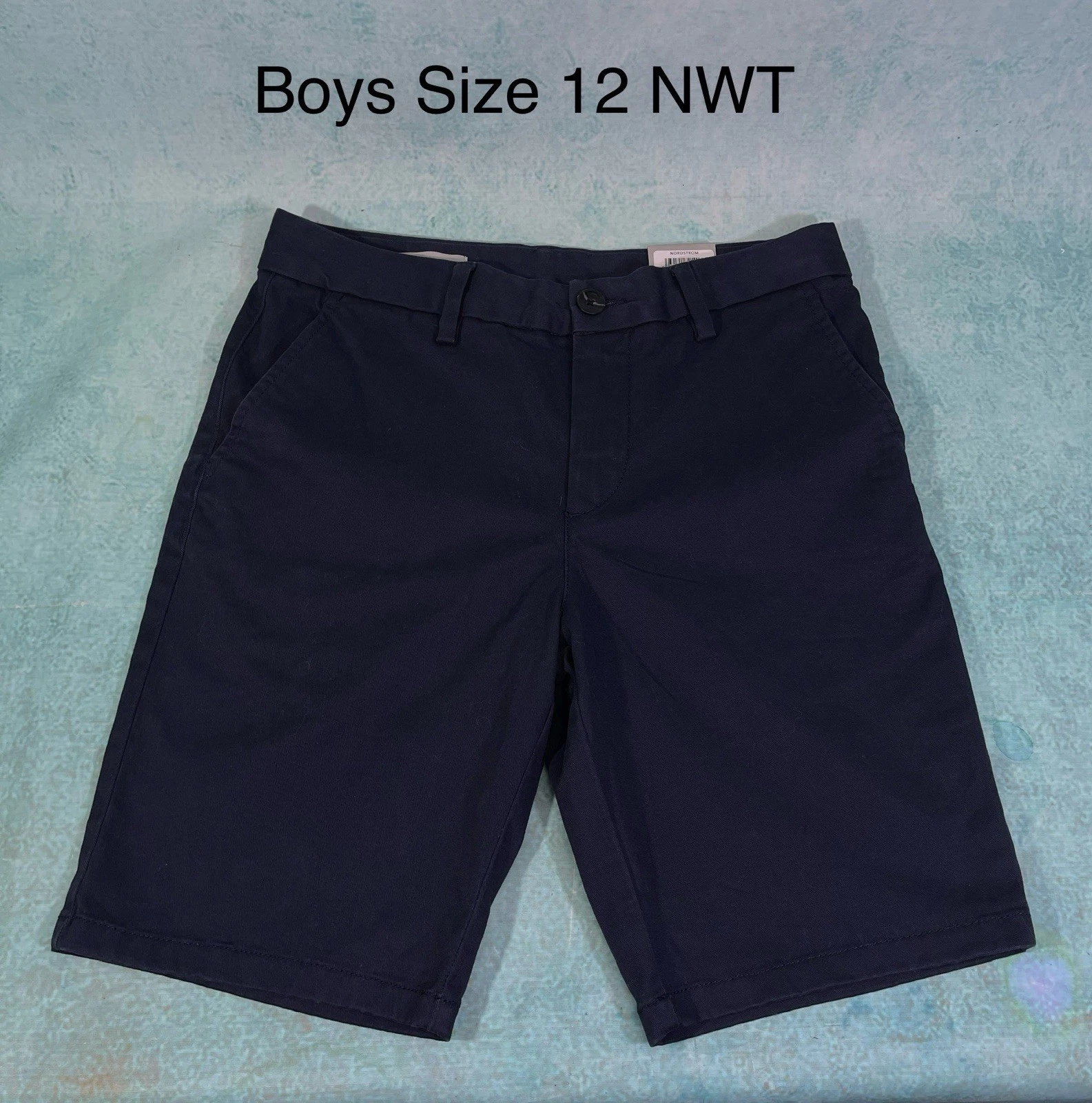 Nordstrom Boys Size 12 Navy Blue Flat Front Shorts New With Tags $35