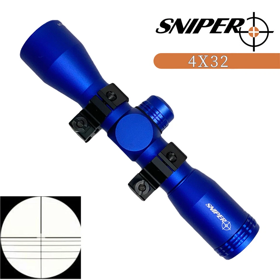 Sniper 4X32 CROSSBOW Scope Rifle Scope w/ Picatinny Rings Clear Glass Warranty - Image 3 of 4