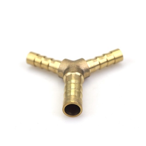 10PCS 1/4 X 5/16 X1/4|6mm 8mm 6mm Y 3-Way Hose Barb Brass Fitting Fuel Connector - Picture 3 of 5
