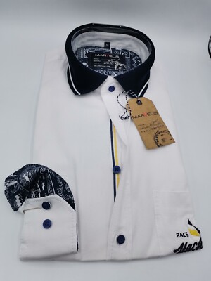 Marvelis Langarm Hemd Gr.M 39/40 Polokragen Art. 61027400 Weiß Regular Fit