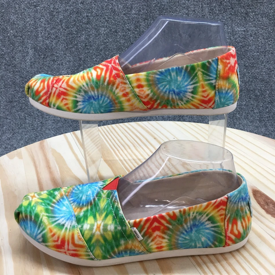 Zapatos Toms para mujer 8 Alpargata sin cordones planos multicolor tie dye confort 10017812 Foto 2 de 4