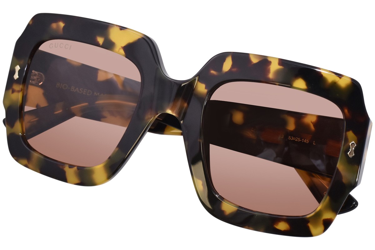Gucci GG1111S 003 Sunglasses Women's Havana/Pink Lenses