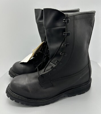 New Vibram Black Combat Boot, Intermediate Cold/Wet, 4 N, MIL-B