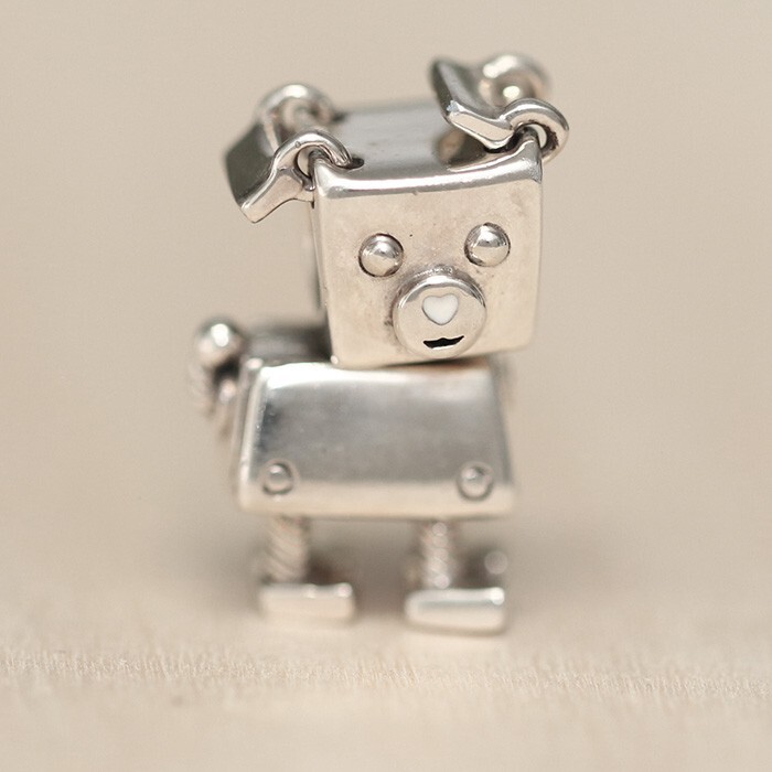 New Authentic Pandora Charm Bobby Bot Bead 797551EN12 W Tag