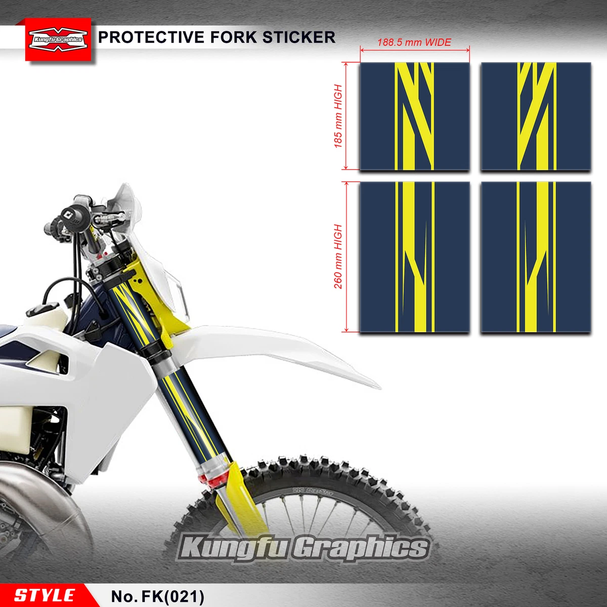 Dirt Bike MX Fork Guard Protective Vinyl Wrap Custom Sticker Decal