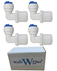 1/2" Thread Elbow x 10mm Water Filter Pipe Pushfit for 15mm Housing Ports -4pack