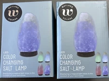 2 Pack Wayland Square LED Color Changing Salt Lamp  Great Gift Idea New