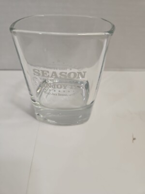 Jack Daniel's''It's A Short Season Don't Forget To Enjoy It''Square Rocks Glass(A)