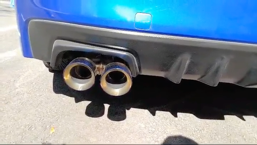 Pair Quad 4" Out Stainless Steel Exhaust Tips 2.5" In 9" Long Dual Wall Polished - Video 1 of 1